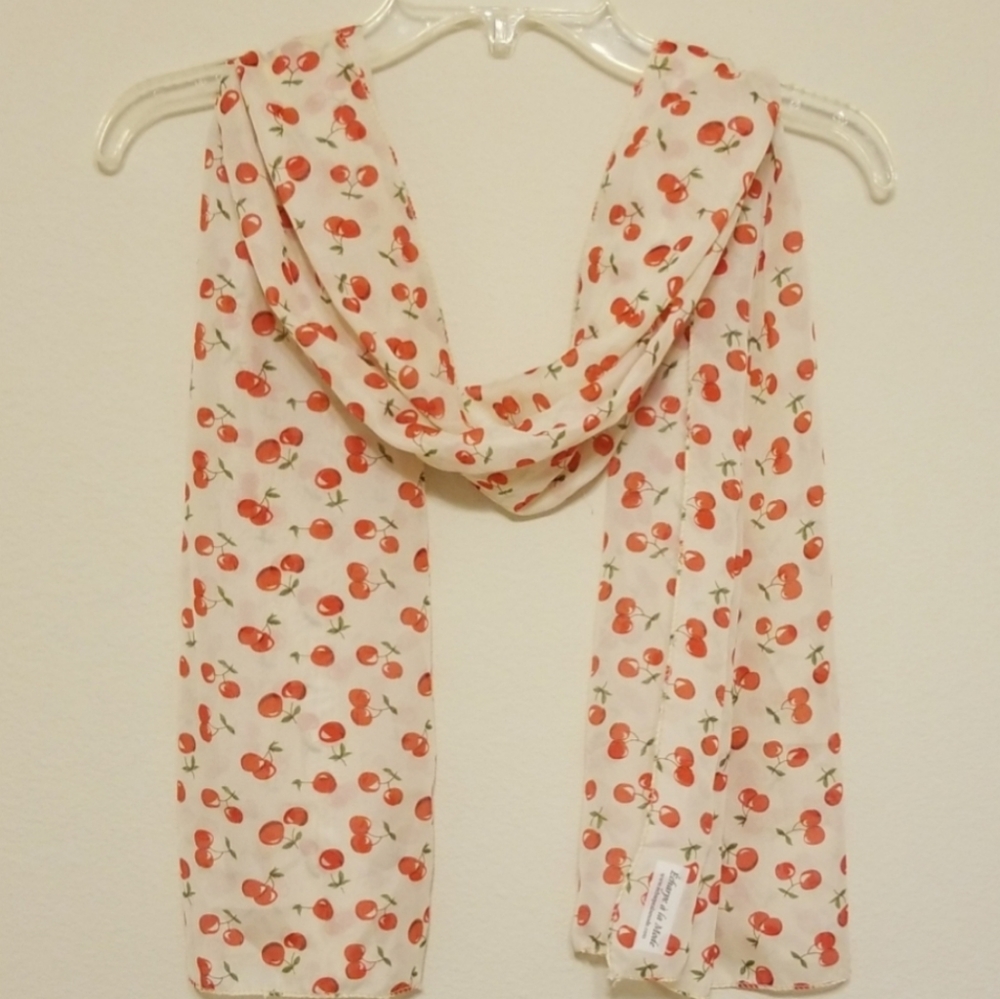 Chiffon Cherry Print Scarf